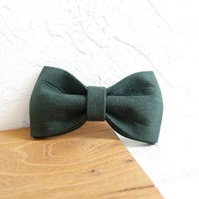 MUTTCO pet collar bow traction set (Option: Green C-L)